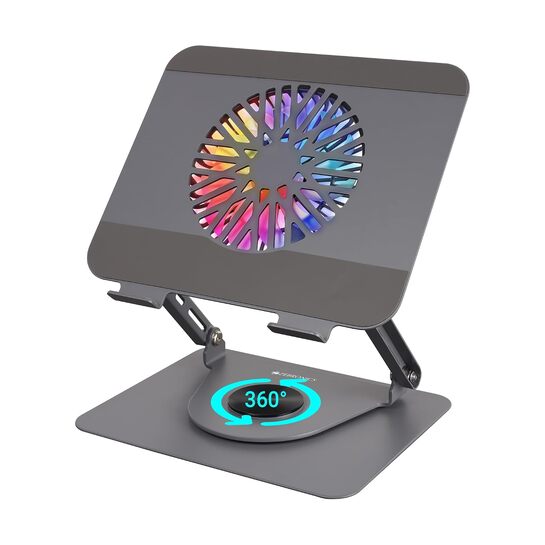 ZEBRONICS NS4000 PRO Rotatable Laptop Metal Stand, Upto 17 inch, 360° Fidget Rotation, Foldable, Multi Angle Adjustment,