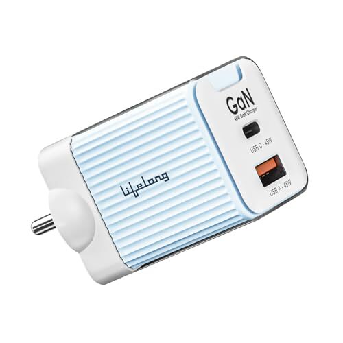 Lifelong 45W Super Fast GaN Charger (1 USB-A + 1 Type-C)