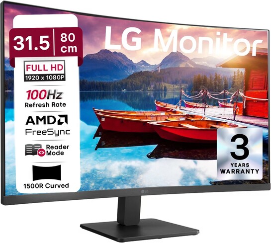 LG MR50 Series 80.0 cm (32 inch) Curved Full HD LED Backlit VA Panel Monitor
