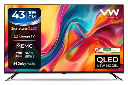 VW VISIO World 109 cm (43 Inches) SmartChioce Pro Series 4K Ultra HD Smart QLED Google TV VW43GQ2