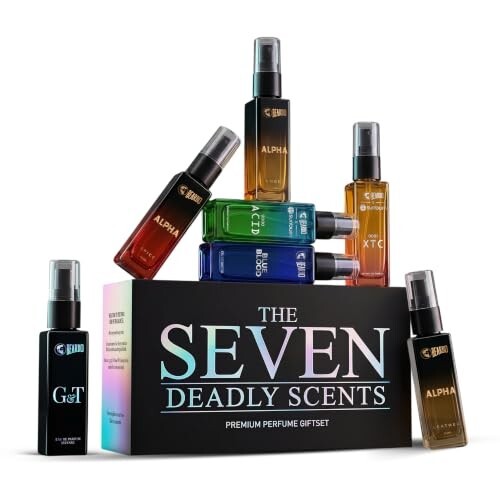 Beardo Seven Deadly Scents Perfume Set for Men | Premium Fragrance Discovery Set | 7 x 8ml
