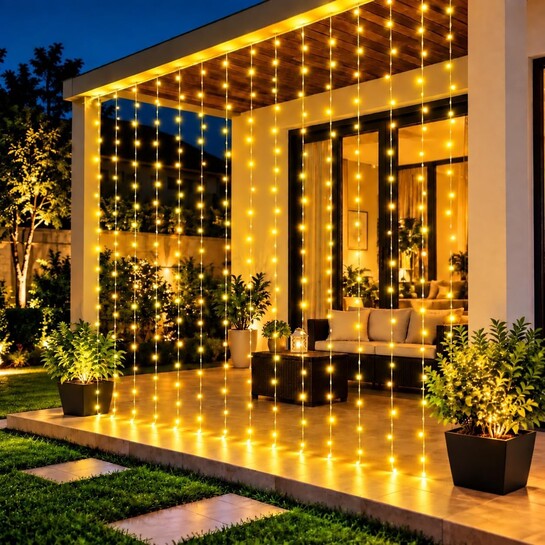 Desidiya 200 LED Waterfall Curtain String Lights 3x2m Warm White