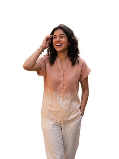 Women’s Beige Ombré Tunic, (Color May Vary According to Stock)