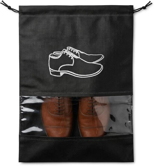 Shoe Bag for Travel Bag for Man and Women Pack of 1, Gym Shoe Bag, Reusable Travelling Accessories, Waterproof Shoe Pouches for Travel, Black.