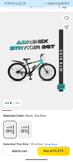 Stryker 26T | 85% Pre- Assembled | 26 T (inch) Mountain Cycle