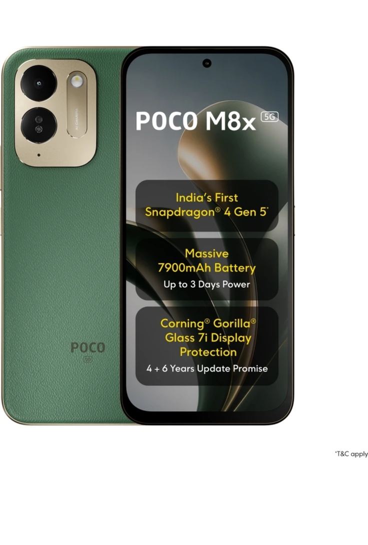 POCO M8x 5G (Leather Green, 128 GB) (6GB RAM)on Flipkart
