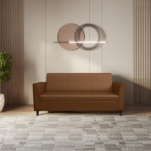 [HDFC CC EMI] Interio by Godrej Emperor 3-Seater Synthetic Leather Sofa