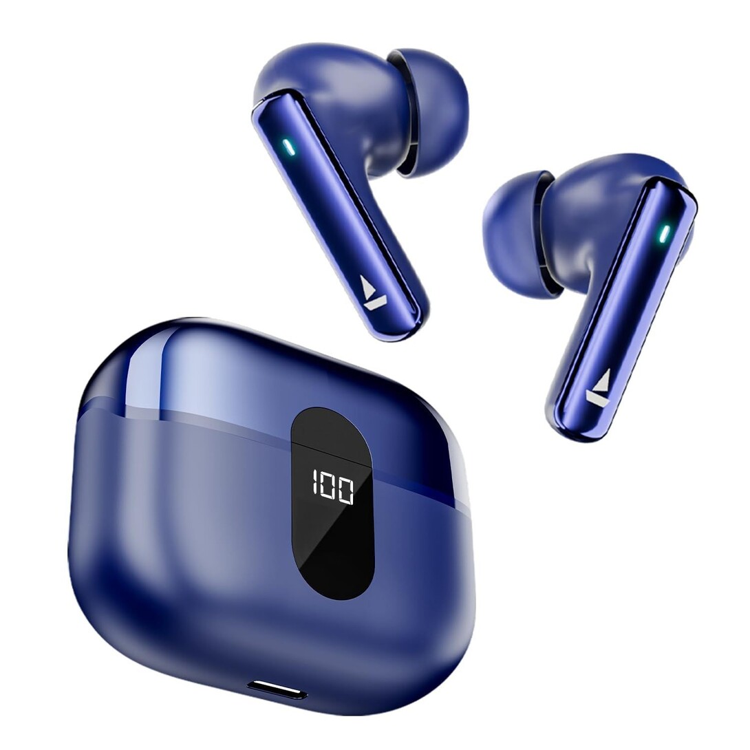 boAt Airdopes 121 Pro Plus, 100HRS Battery, 4Mics ENx, 50ms Low Latency, Fast Charge, LED Display, IPX5, v5.3 Bluetooth in Ear Earbuds, 
