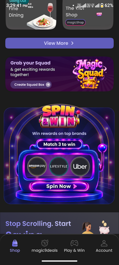 Magicpin:- Spin and Win ( 10 rs discount on Amazon, Flipkart, Myntra gv )