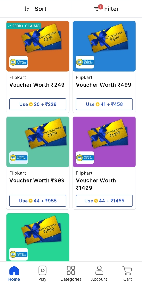  Flipkart gv at 8% discount using supercoins 