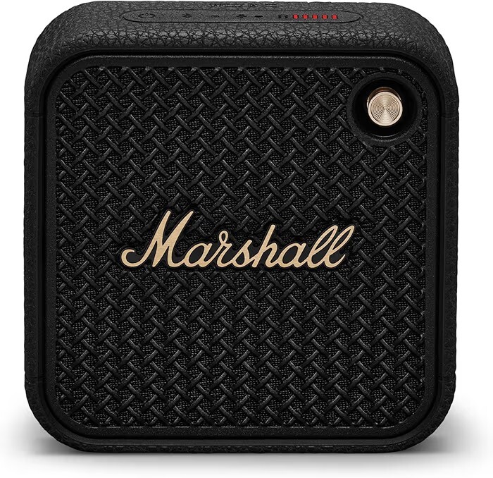 Marshall Willen II Portable Bluetooth Speaker with 17+ Hours of Portable Playtime, Dust & Waterproof (IP67) - Black & Brass.