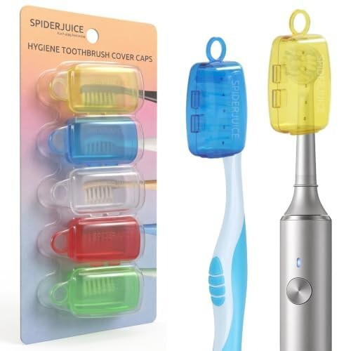 5Pc Antibacterial Plastic Toothbrush Top Head Protector Clip On Caps Bristles Cover Case Hygiene Teeth Brush Lid Guard For Bathroom Travel Camping,Multicolour