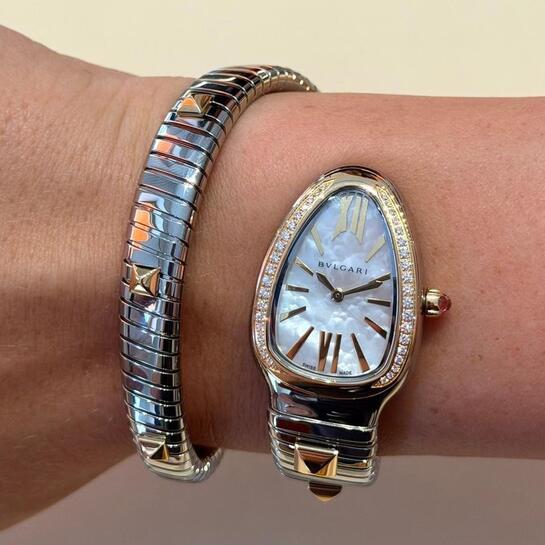 Bvlgari Serpenti Tubogas Gold & Steel Watch (Ref. 104301)
