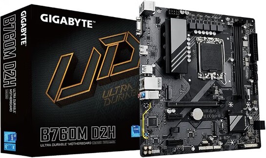 GIGABYTE Intel B760M D2H Motherboard with 6+2+1 Phases Digital VRM Solution Intel® Socket LGA 1700