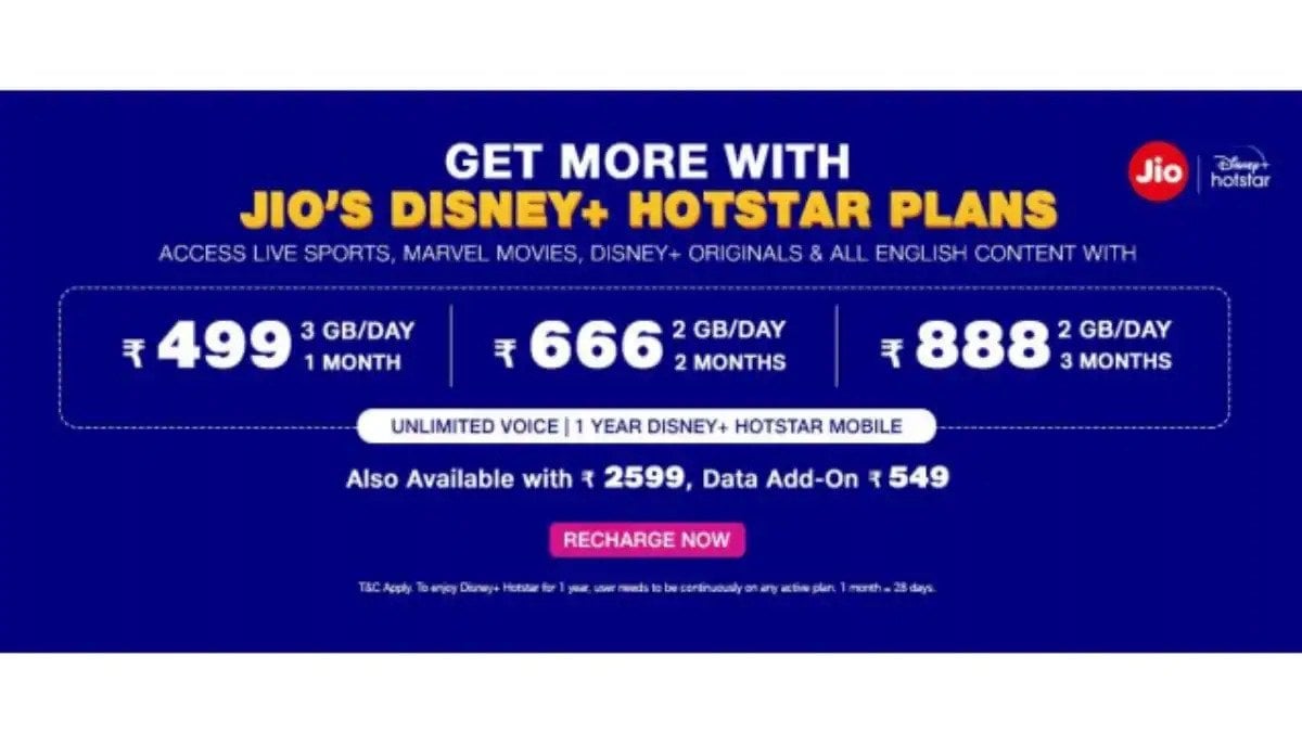 Jio phone recharge plan hotstar clearance