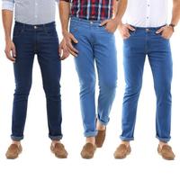 Stretchable Slim Fit Denim Jeans (Pack of 3) for Rs. 1299