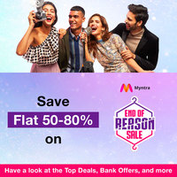 Save Flat 50-80% on Myntra End Of Reason Sale : Have a look at the Top Deals, Bank Offers, and more