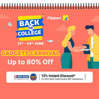 Flipkart Back to College Sale for Students: Up to 80% Discount on Laptops, Monitors and Gadgets