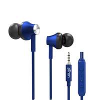 pTron Boom Ultima 4D Dual Driver, In Ear Gaming Wired Headphones with Mic, Volume Control & Passive Noise Cancelling Boom 3 Earphones - (Dark Blue)
