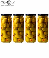 Favola Essentials Bamboo Shape Round Lug Glass Jar, Black Lid, 250 ml, Set of 4, Clear