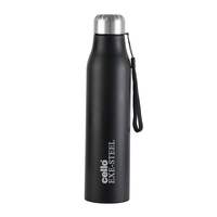 Cello Goldie Prime Stainless Steel Water Bottle, 1000 ml, Set of 1, Black