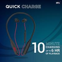 HRX X-Wave 350R with 40 Hours Battery Fast Charging Bluetooth Headset (Red, In the Ear)
