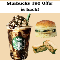 Starbucks 190 Offer is back! How to Order Food & Beverages at Rs.190?