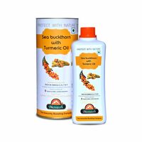 Biosash Sea Buckthorn Juice with Turmeric Oil | Organic Herbal Supplement with Omega 3, 6, 7, 9 for Liver Detox, Digestion, Joint & Immune Health | Antioxidant Rich Wellness Elixir