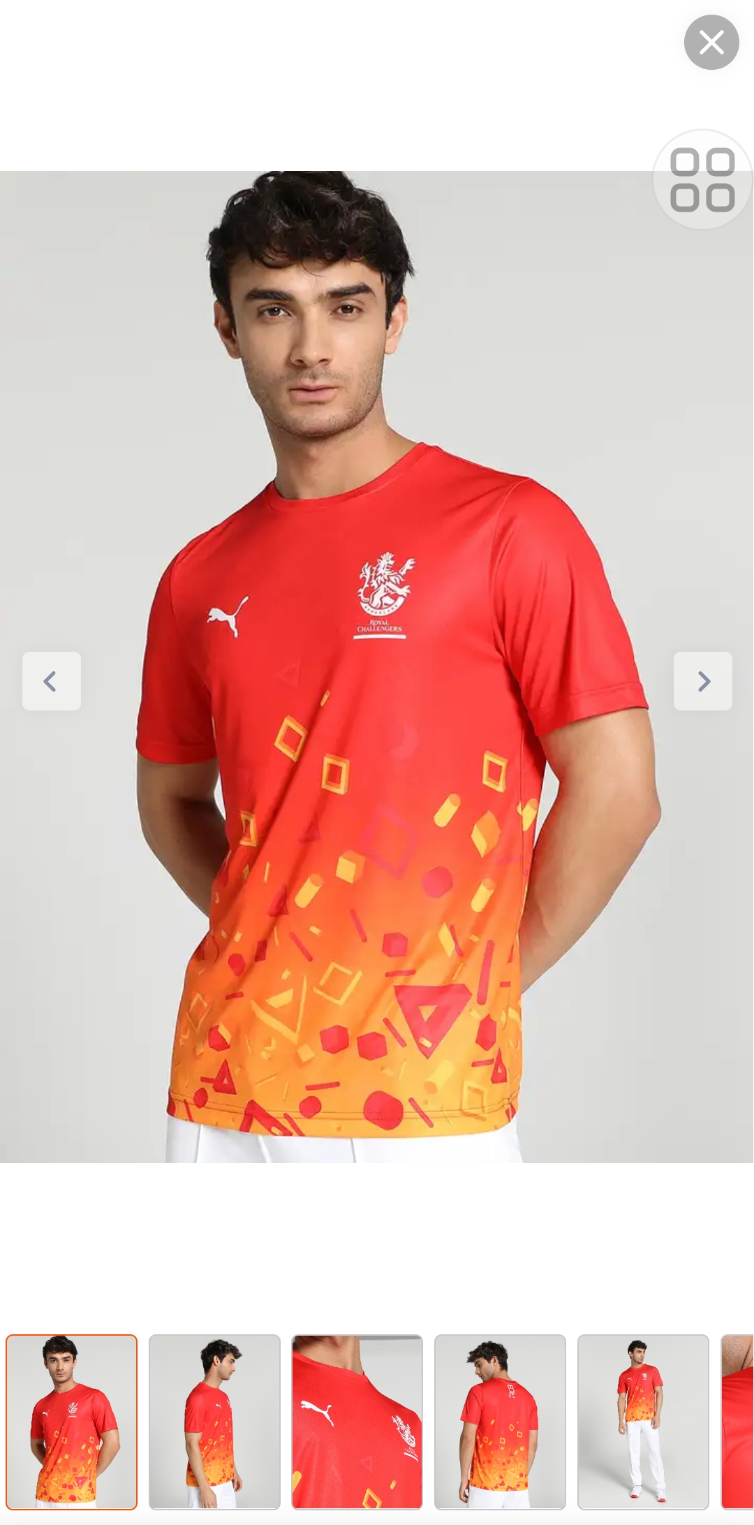 Ajio Red Puma T Shirt Puma X RCB Men Red Geometric Print Half