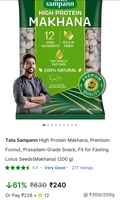 Tata Sampann High Protein Makahana, Lotus Seeds (200g)(Location Specific)