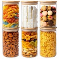 Home Puff Glass Grocery Container 750 ml (Pack of 6, Transparent) at ₹1509 on Flipkart