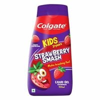 Colgate Kids Toothpaste in a Fun Squeezy Bottle, Strawberry Flavor Gel Tooth Paste, Easy-Grip & Makes Brushing Fun, Cavity Protection, Safe for Kids, Paraben/Gluten-Free, Vegan, Age 2-6yrs, 100ml