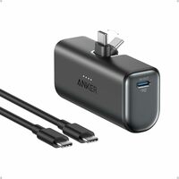 Anker iPhone 15 Portable Charger, Nano Power Bank with Built-in USB C Connector,5,000mAh Portable Charger 22.5W,for iPhone 15 Series,Samsung S22/23 Series,iPad Pro/Air,AirPods,and More,Black