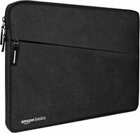 Amazon Basics Laptop Bag Sleeve Case Cover Pouch for Men & Women | 14.1 Inch Laptop/MacBook, Office/College Laptop Bag | Side Handle | Multiple Pockets | Water Repellent | Shock Absorber (Black)