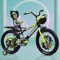 Kidsmate Star Ride 20T Kids Bicycle with Training Wheels for 7-10 Years - Neon Green