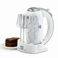 KENT Hand Blender 300 W | 5 Variable Speed Control | Multiple Beaters & Dough Hooks | Turbo Function, Plastic, 300 Watts