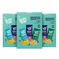 Yogabar Breakfast Protein Bars, 18 Assorted Bars | High Protein All in One | No Preservatives - No Artificial Flavours | Meal Replacement Bar