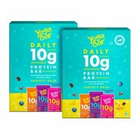 Yogabar Variety Pack 10g Protein Bars [Pack of 6], Protein Blend & Premium Whey, 100% Veg, Rich Protein Bar with Date, Vitamins, Fiber, Energy & Immunity for fitness,Pack of 2