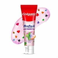 Colgate MaxFresh Rainbow Fresh Gel Toothpaste, with Heart Shaped Cooling Crystals, Triple Mint Flavour, and Ultrafreeze Technology for Intense Freshness, 100g