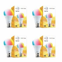 wipro NS9200 B22D Wi-Fi Enabled Smart LED Bulb for Amazon Alexa & Google Assistant (9W, White) | Pack of 4