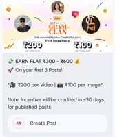 Get ₹100/image & ₹200/video post on myntra glam clam (live again with high reward) (Trick in description) 