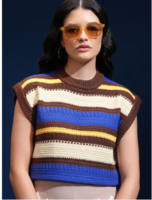 Tokyo Talkies Women Cable Knit Self Design Sweater Vest