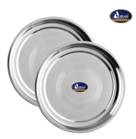 Airan Stainless Steel Meenakshi Plate No 8 2 Pcs(location specific)