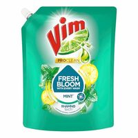 Vim ProClean Dishwash Liquid with Mint powered by RhamnoTech™, Fresh Bloom with Every Wash, Removes Tough Grease and Odours, 1700 ml