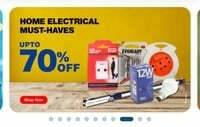 Home Electricals at Upto 70% Discount + Additional 25% Discount upto 50Rs using Coupon Code