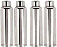 Steelo classic Fridge water 1000 ml Steel Bottle  (Pack of 4, Silver)