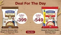 JioMart Deal for the Day : Daawat Rozana Basmati Rice 10kg (Additional Discount using Coupon)