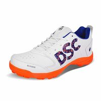 DSC Beamer Cricket Shoes for Men (6 UK, Fluro Orange-White)