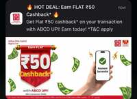 ABCD - Get flat 50 on min 400 merchant scan and pay transaction (1st of the month)