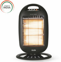 Glen HA 7017 HL Black 1200 watt Electric Halogen Room Heater with 3 Heat Settings Black-HA7017HL Halogen Room Heater